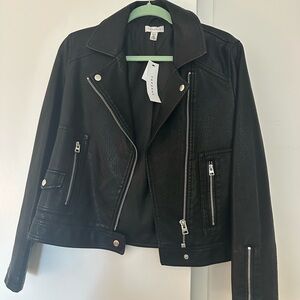 Topshop Black Leather Biker Jacket